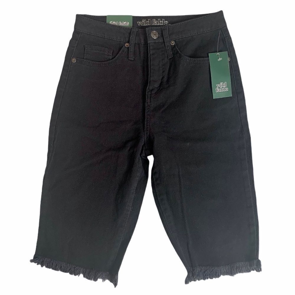 New! Wild Fable‎ Black Frayed Jean Shorts Size 0